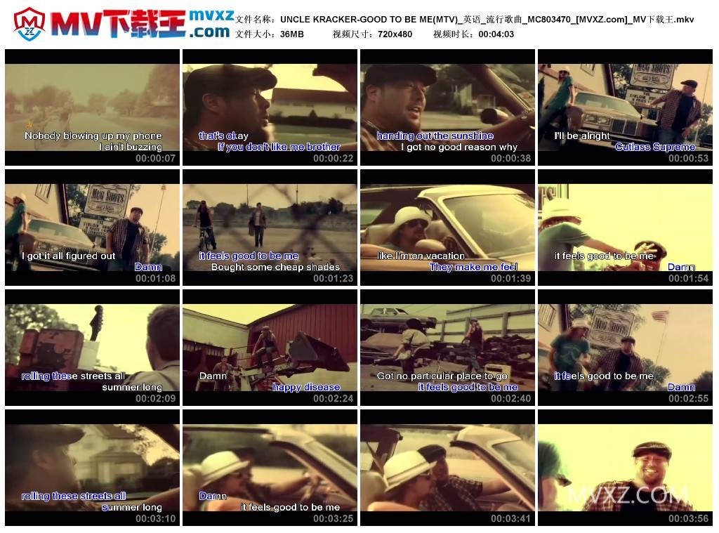 UNCLE KRACKER-GOOD TO BE ME(MTV)_英语_流行歌曲_MC803470